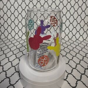 Colorful Bunny Glass Tumbler